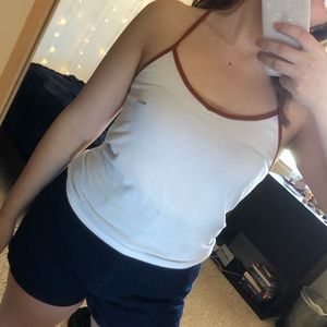 white tank top with brown outline